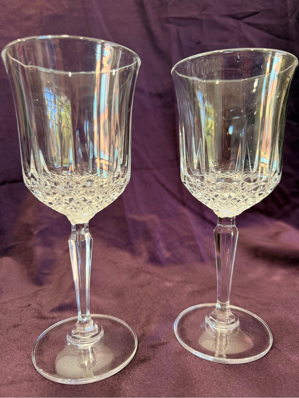 Vintage Anchor Hocking Legacy Lead Crystal Wine Glasses - Set of 2